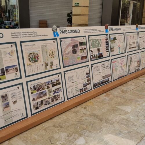 Exposição em shopping da capital destaca trabalhos de graduação de arquitetura e urbanismo